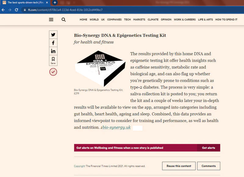 DNA & Epigenetics Testing Kit